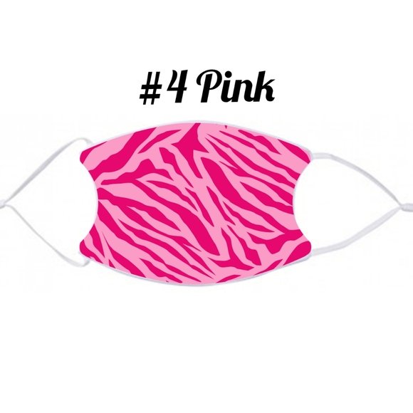 Pink Zebra Filter Pocket Adult Facemask - Picture 5 of 9